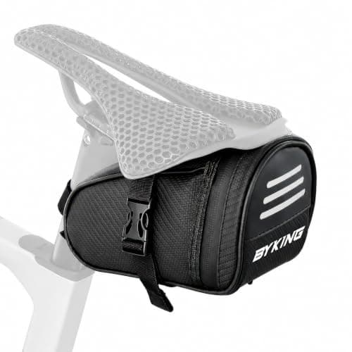 Byking Bike Saddle Bag – Waterproof Bicycle Seat Bag with Reflective Strip, Under Seat Storage Pouch for Tools & Essentials, Secure Cycling Saddle Bag
