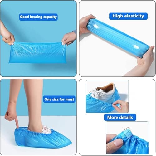 SIYUPU 10 Pack Boot Covers, Shoes Covers Overshoes Extra Thick Waterproof Overshoes Shoe Protector Slip Overshoes, Indoor Outdoor Heavy Duty — view 3