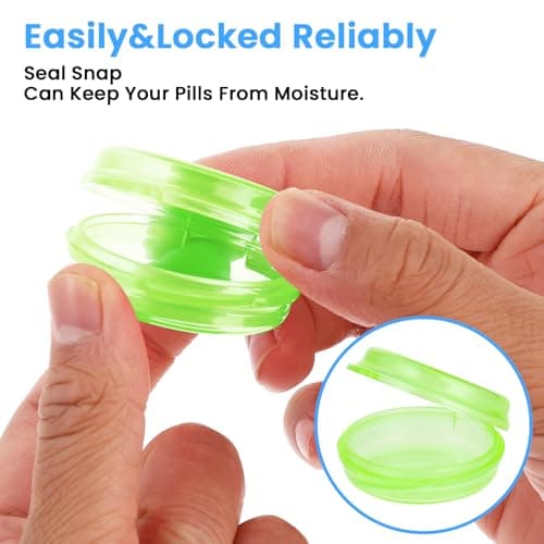 WLLHYF 5 Packs Mini Pill Case Small Pill Organizer Box Portable Vitamin Holder Travel Pill Container for Pocket Purse Pills Storage Box to Hold Medicine Cod Liver Oil (5 Green) — view 4
