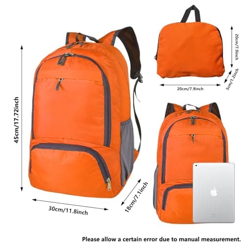 FENGZIZH Foldable Lightweight Travel Backpack, 30L Waterproof Rucksack — view 2