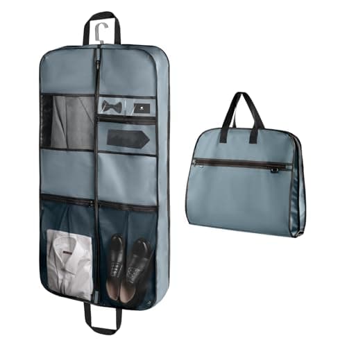 pack all 43" Premium Gusseted Travel Garment Bag, Hanging Suit Bag(Grey)
