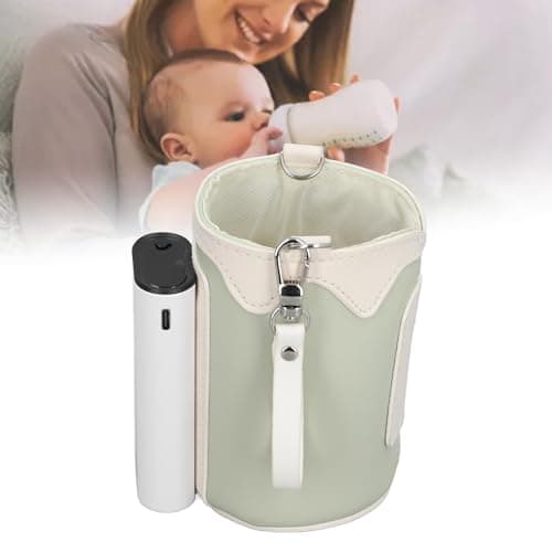 Stylebest Portable Bottle Warmer Adjustable Temperature Rechargeable for Travel Home with Universal Milk Warmer Design 6400mAh Battery Faux Leather (Green) — view 2