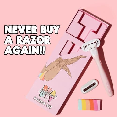 Mallows Beauty Razor Kit, Contains a Razor Handle and 2 Heads with Vegan Lubricating Strips, Aloe Vera and Vitamin E, Razors for Women, Pack of 2 — view 4