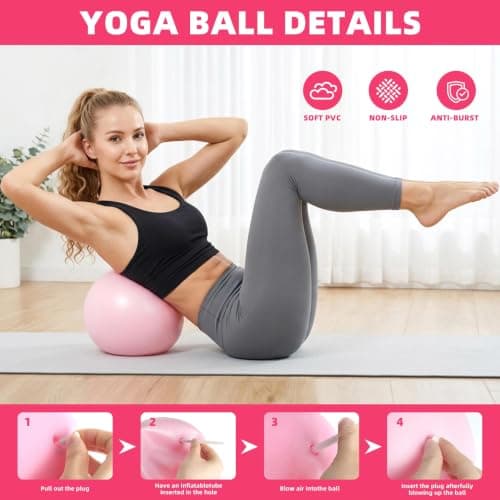 SDLEFHE Women's Pilates Equipment Set, 13-Piece Yoga Starter Kit, Including Pilates Rings, Balls, Resistance Bands, Grips, Socks, and a Travel Bag for Full-Body Exercise for Women and Beginners — view 4