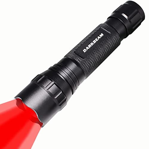 DARKBEAM Red Light Torch Tactical LED Rechargeable Flashlight, Zoomable