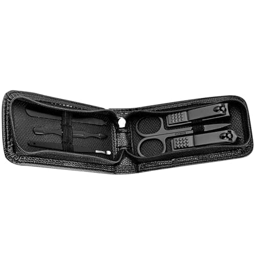6PCS Manicure Set, Portable Grooming Kits for Facials, Black