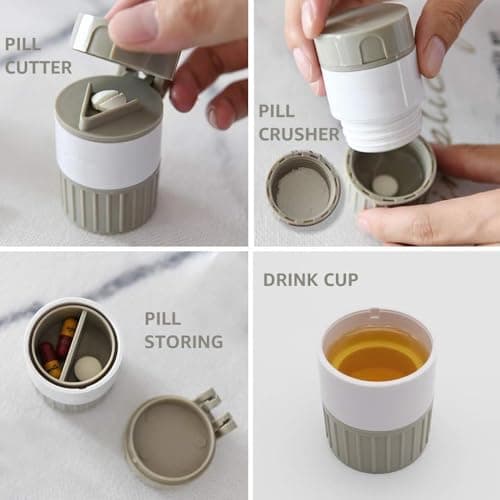 4-in-1 Pill Crusher, Cutter & Grinder, Travel Pill Organiser, Portable — view 3