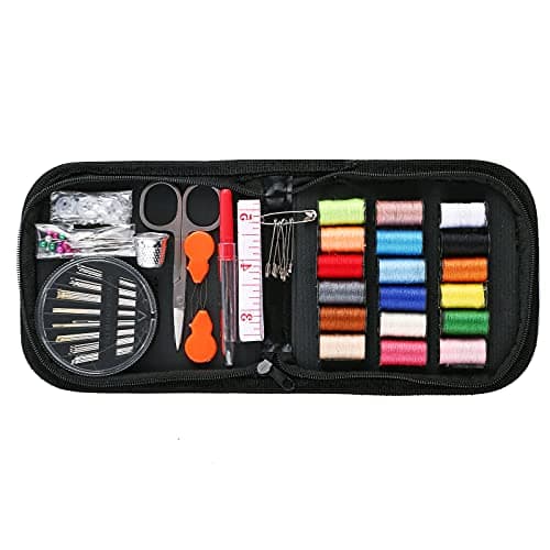 AUERVO Travel Mini Sewing Kit, Over 70 Premium Supplies, Filled with Needles, Scissors, Thimble, Thread, Tape Measure — view 2