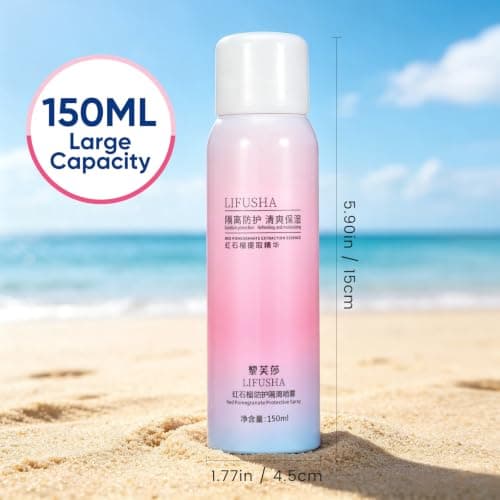 BESTonZON Ml Pink Skincare Mist Sunscreen Spray with Moisturizing Treatment, Lighten Skin Tone and No Need to Remove Makeup, for Outdoor Daily Skin Care and Cooling Spray — view 2