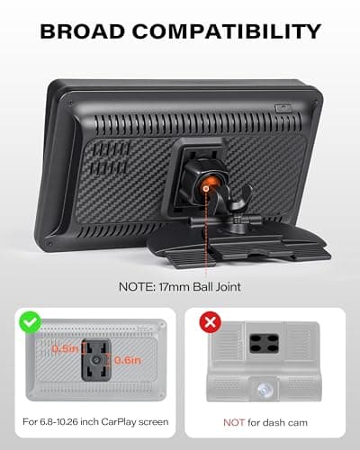 APPS2Car CD Slot Mount for CarPlay Screen, 360° Rotation Tool-Free Installation CarPlay CD Mount Compatible with 7-11 Inch Portable Car Play Screens & GPS Navigation — view 2