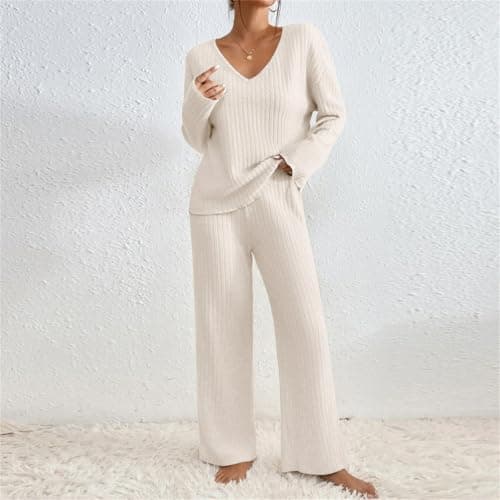 Saxrel Winter Warm Coord Women Sleep & Lounge Soft Home Suits Loungewear Ladies Pjs Womens Pyjamas Winter Pajama Set Travel Outfit Casual Tracksuit Loose Fit — view 2