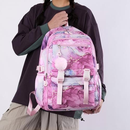 Black Backpack Girls Plaid School Rucksack with Plush Lightweight School Bag with Zip Side Pocket Cute Travel Rucksack Aesthetic Backpack Large Capacity Y2k Casual Laptop Backpacks Preppy Daypack Age8 — view 5