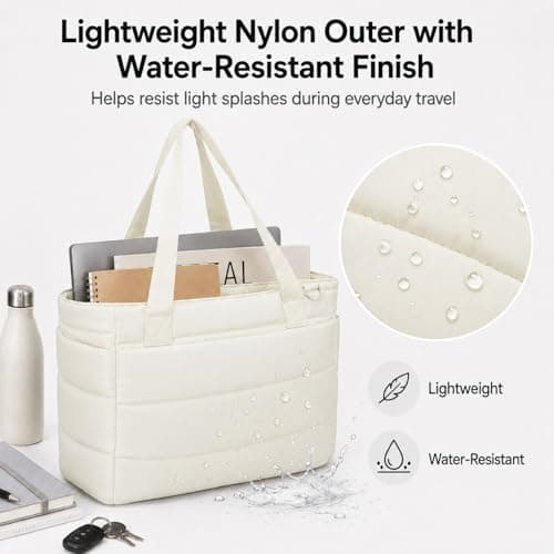 DEFAHN Laptop Tote Bag for Women 15.6 Inch Work Shoulder Bag — view 6