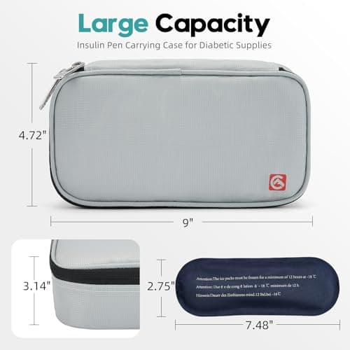ALLCAMP Small Insulin Cooler Bag for Travel Light Gray — view 5