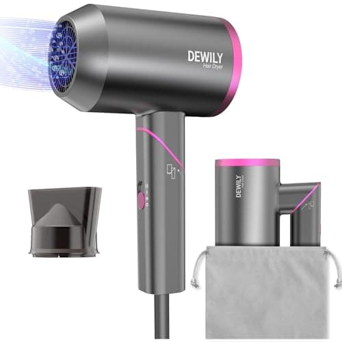 Travel Hair Dryer for Women Men-DEWILY Powerful Foldable Ironic Hairdryers