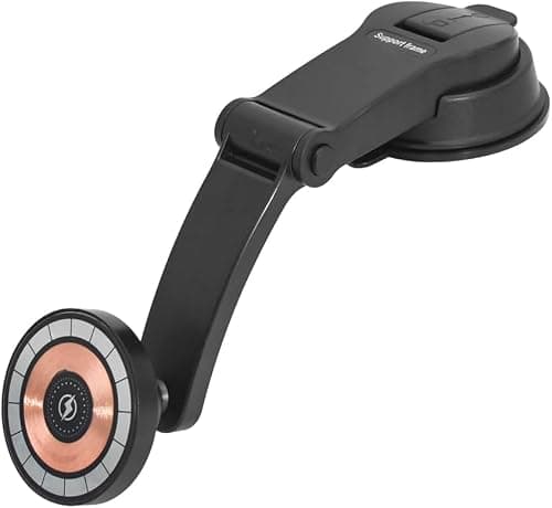 Ultra-Secure Magnetic Wireless Car Charger, Car Phone Holder Wireless Charge, 360 djustable Dashboard Magnetic Phone Charger, Foldable Suction Cup Mobile Mount Charging for 17/16 Pro Max & More
