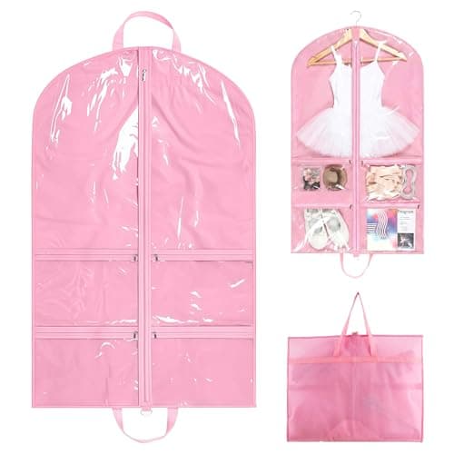 Dance Costume Bag, 40 inch Hanging Garment Bags, 5 Zipper Pockets