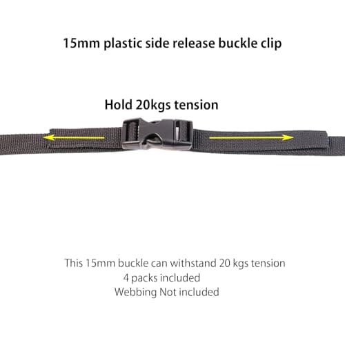 Plastic Side Release Buckles 15mm Bike helmet Clip Replacement Cycle Small Rucksack Strap Snap Bicycle Buckle Clips Clasp for Cycling childs Kids (15mm-4sets) — view 5