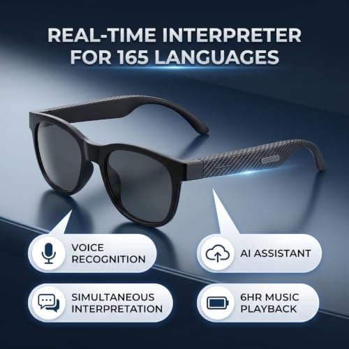 Plyisty AI Translation Glasses, 165 Language Real Time Interpreter (Blue) — view 4
