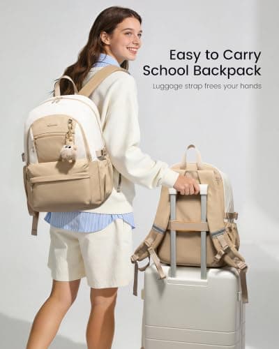 LOVEVOOK 15.6 Inch Laptop Backpack for Women, Waterproof School Work Bag — view 5