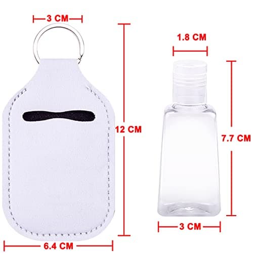 Duufin 60 Pieces Hand Sanitizer Holders Empty Travel Bottles Set, Pure White, 60 Count (Pack of 1) — view 2
