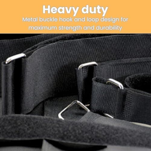 Nylon Heavy Duty Reusable Hook and Loop Cinch Straps Extra Strong Adjustable Tie Downs for Cables, Luggage, Tyre Straps, Bundles (4 Pack,17.8in x 1.96in,Black) — view 6
