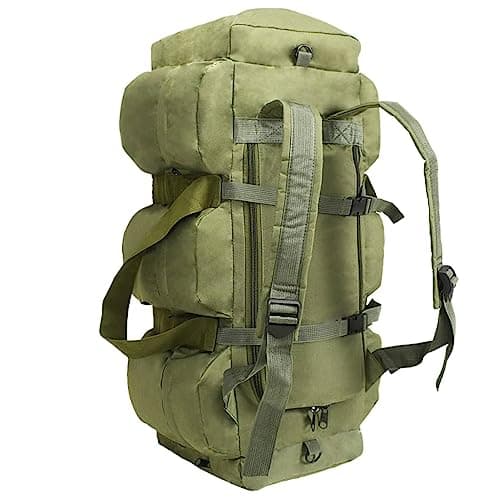 vidaXL 3-in-1 Army-Style Duffel Bag 45 L Olive Green — view 3