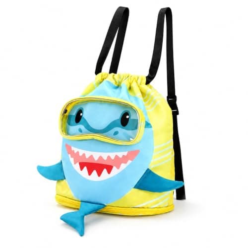 Kynoz Shark Swimming Bag for Kids Drawstring Bags Waterproof Backpacks