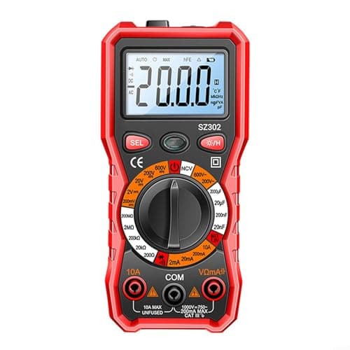 SZ302 Professional Grade Digital Multimeter for Accurate Voltage and Resistance Testing (Red) — view 6