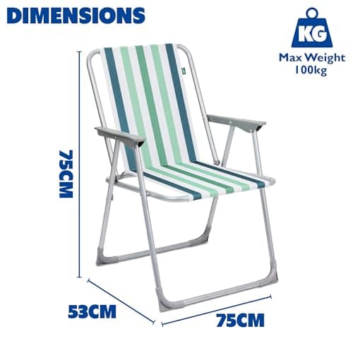 Yello Eco Folding Chair, Portable Beach and Camping Deck Chair with Carry Bag, Durable Seat for Outdoor, Picnic, Garden & Beach Trips — view 3