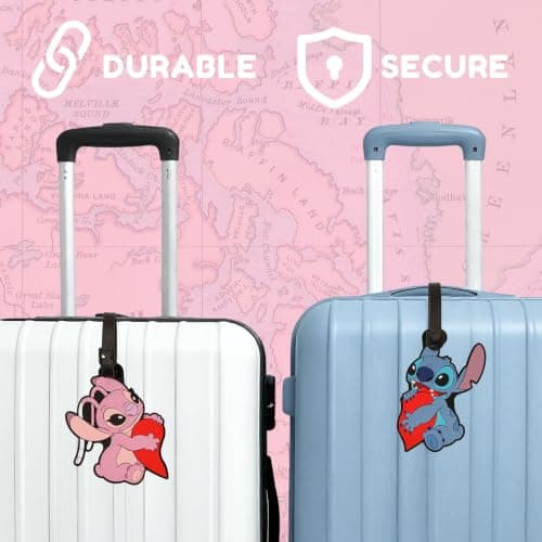 Disney Lilo and Stitch Blue, Pink and Red 2 Piece Luggage Tag Set — view 3
