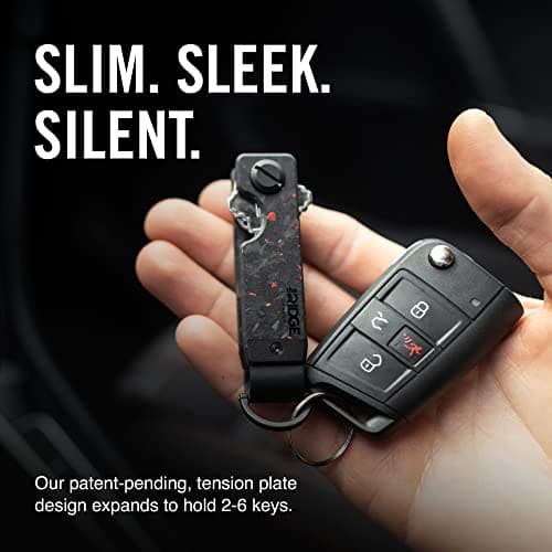 The Ridge Key Organizer-Compact Key Holder with Premium Plates Aluminum Navy - Minimalist Innovative Keyholder - Smart Key Organizer Keychain Secures 2-6 Keys (Forged Ember) — view 5