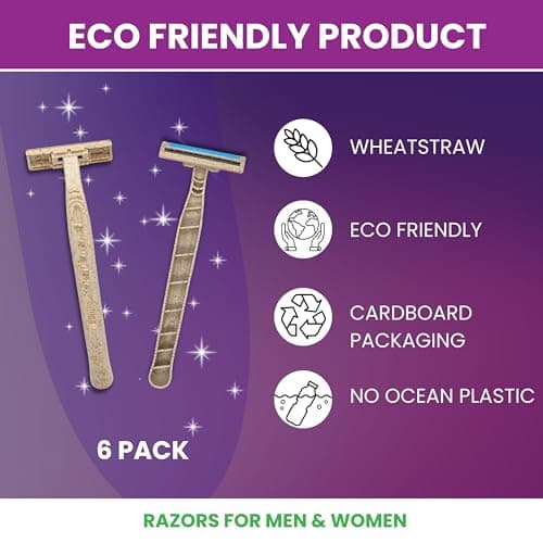 Disposable Razors for Men & Women - With Shaving Strip - Wheatstraw Shaver — view 3