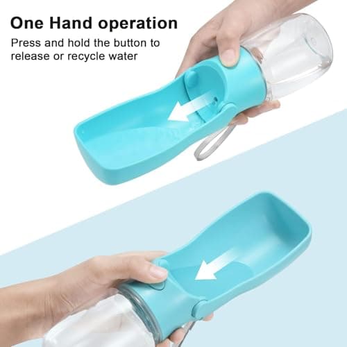 SOICTA Portable Dog Water Bottle for Walking 19 OZ or 12 OZ Portable Pet Water Bottles for Puppy Small Medium Large Dogs Water Dispenser Bowl Dog Accessories(12OZ Blue) — view 3