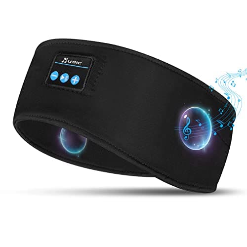 Flintronic Bluetooth 5.0 Wireless Sleep Headphones, Black, Sports Headband with Ultra-Thin HD Stereo Speakers, Suitable for Sleeping, Exercising, Yoga, Fitness, Relaxation
