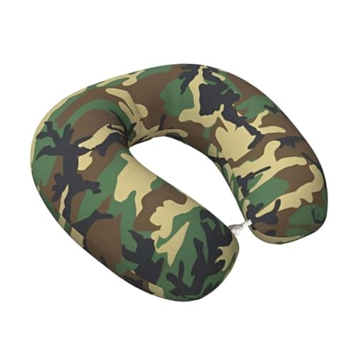 ZhRiYan Green Military Camo Memory Foam Travel Pillow - U-Shaped Neck Support, Perfect for Cars, Home Office, and Leisure Activities. — view 2