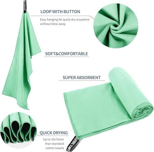 Microfibre Towel, Quick Dry Travel Towel for Gym, Beach and Swimming — view 3
