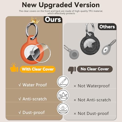 TNSNK for AirTag Holder Keyring, 1 Pack,Orange — view 3