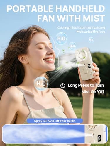 Kssvzz Portable Handheld Misting Fan, Rechargeable Mini Personal Fan — view 3