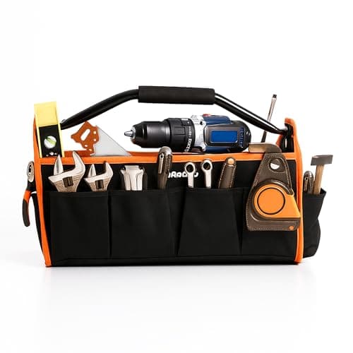 Professional Grade Tool Bag, 16-inch with Waterproof Design, 14 Pockets, Tubular Handle with Foam Grip, Adjustable Shoulder Strap, and Collapsible Design - Store Your Tools with Confidence