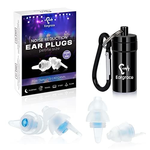 Ear Plugs for Sleeping, 2 Pairs Soft Silicone Noise Reduction Ear Plugs for Small Ears, Reusable Hearing Protection for Side Sleepers, Travel, Concerts, Work & Motorcycle