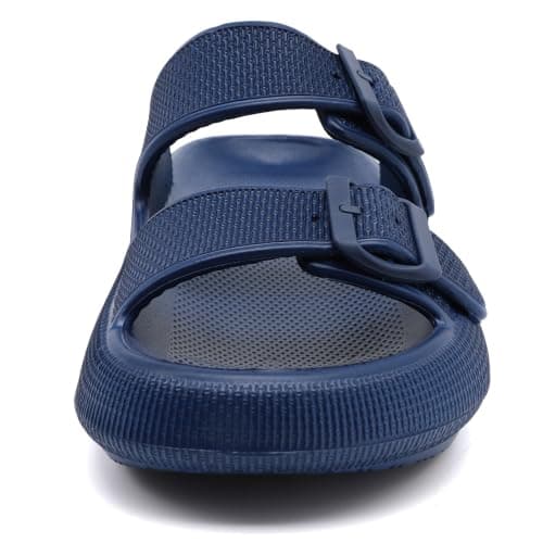 Waysoland Cloud Sliders Women Men Sandals with Adjustable Buckles,Shower Bathroom Non-Slip Quick Drying Open Toe Super Soft Comfy Thick Sole Sandals Indoor Outdoor(Blue,7/8 UK) — view 4
