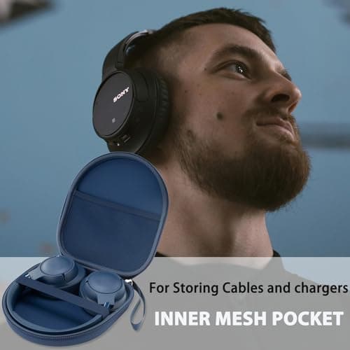 Case Compatible with Sony WH-CH520N WH-CH720N, and JBL 510BT 520 BT 720BT 770 NC 760 NC 670 NC Wireless Noise Cancelling Headphones, Portable Travel Headphone Storage Cover Bag (Blue) — view 5