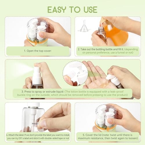 4 in 1 Travel Dispenser Bottle, Leak Proof Travel Toiletry Container — view 4
