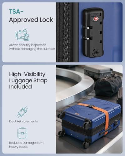 SONGMICS Hard Shell Suitcase, ABS Luggage Trolley with TSA Lock, 24 Inch — view 5