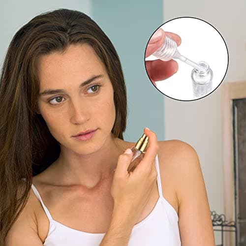 4 Pcs 10ml Portable Travel Perfume Atomiser Refillable Perfume Bottle Spray Bottles, Small Glass Aftershave Travel Bottle Atomizer Dispenser for Women Men Pocket Handbag, with 4 Drippers(Gold) — view 5