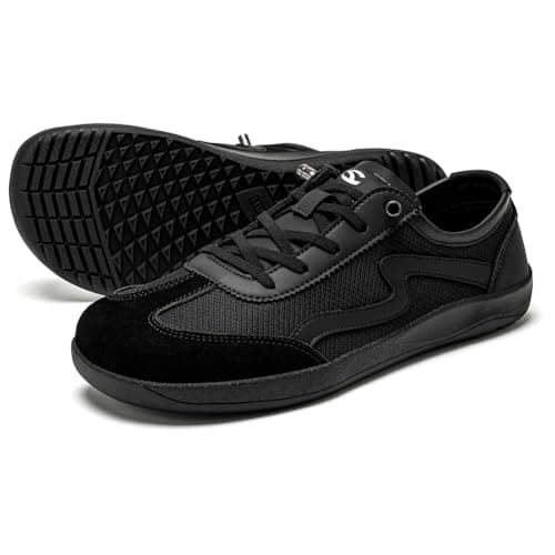 HOBIBEAR Slip On Barefoot Shoes for Womens Mens Minimalist Breathable Wide Toe Box Classic Retro Fashion Sneakers with Zero Drop Sole All Black — view 6