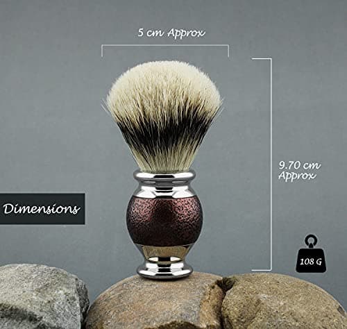 5 Pieces Maroon Antique Men's Shaving Set with Silver Tip Badger Brush & Match 3 Head Razor, Steel Bowl & soap. Christmas Gifts for Men!! — view 4