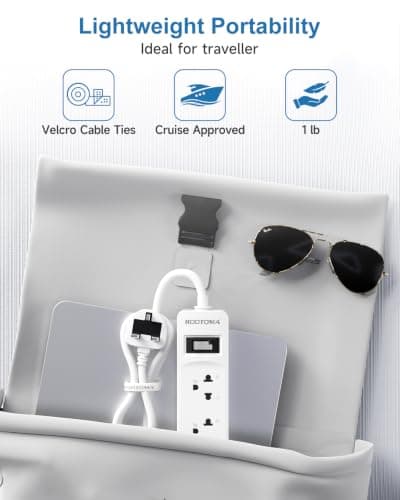 US to UK Plug Adapter, 3 Outlets for American/EU Electronic Devices — view 5