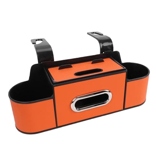 Vikye Universal Car Seat Headrest Organizer with Hooks and Tissue Dispenser for Family Travel and Road Trips (Vibrant Orange) — view 2